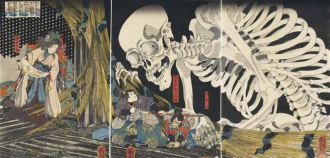 utagawa-kuniyoshi-soma-no-furufairi-ai-masakado-himegimi-takiyasha-yojutsu-o-motte-mikata-o-atsumuru-in-the-ruined